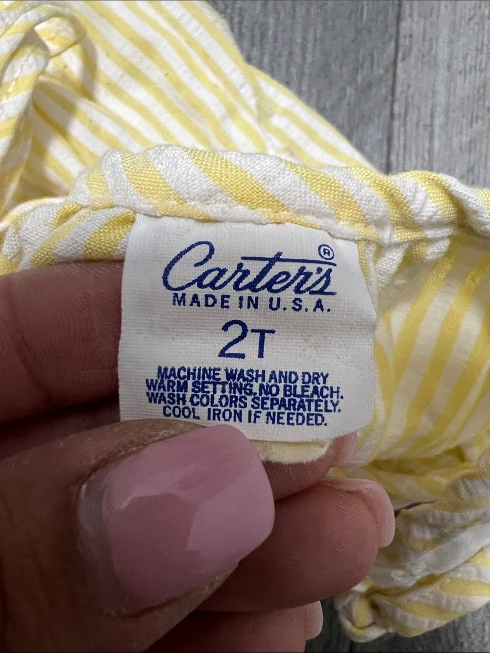Carter’s toddler vintage light yellow striped one piece romper / size 2T